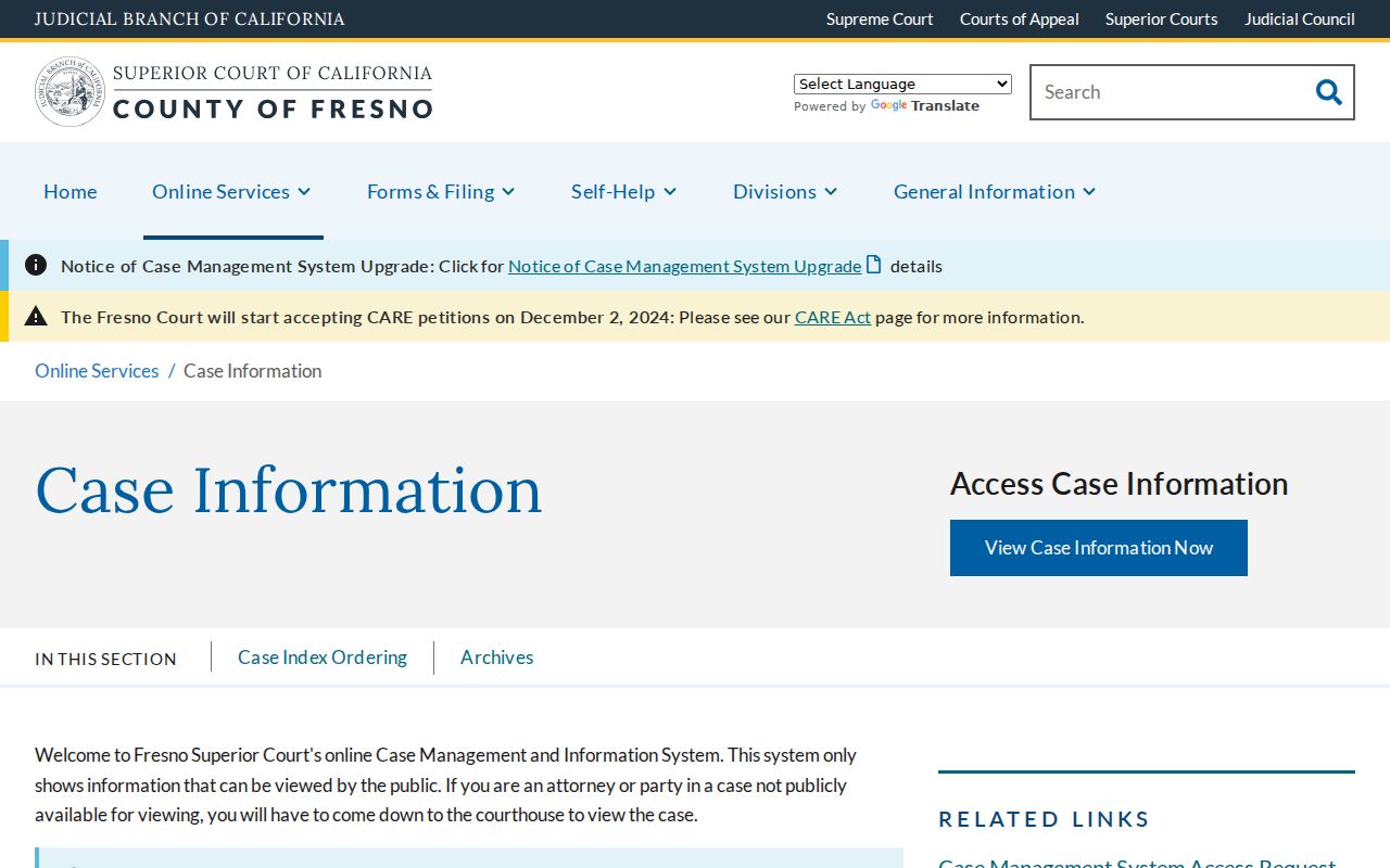 Selma people search through Fresno Superior Court case information