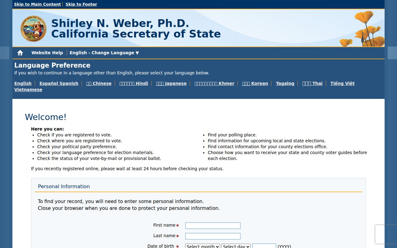 Selma voter registration My Voter Status lookup